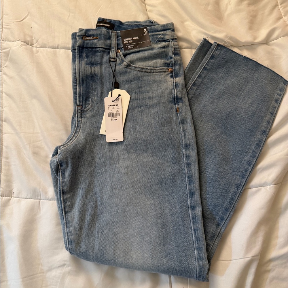 Express Straight Ankle High Rise Jeans